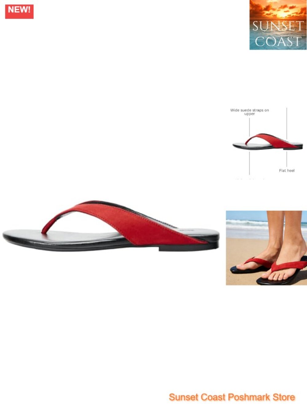 Suede Thong Flip Flop Sandals Flat Slip On Beach Slippers